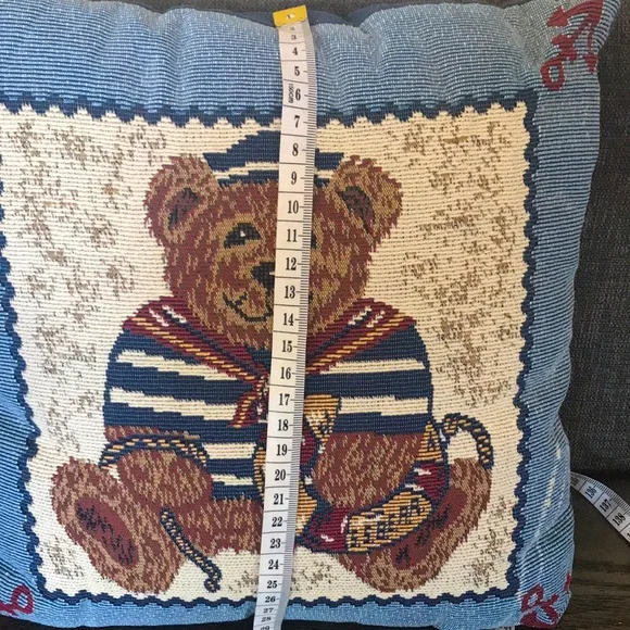 Vintage country teddy Bear throw Pillow 🧸🧸 - Picture 3 of 8